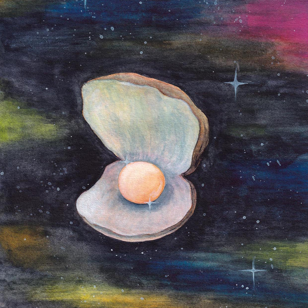 watercolor painting pearl universe loved sparkling