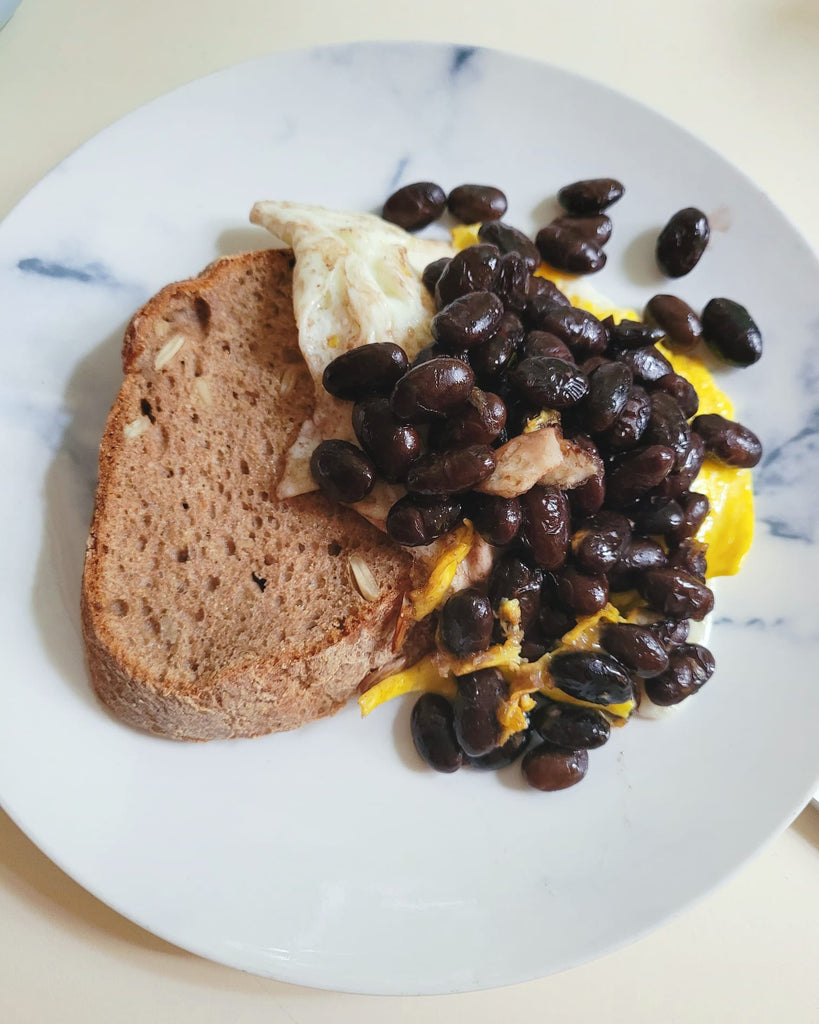 nutrialley gluten-free vegan bread with black beans and egg