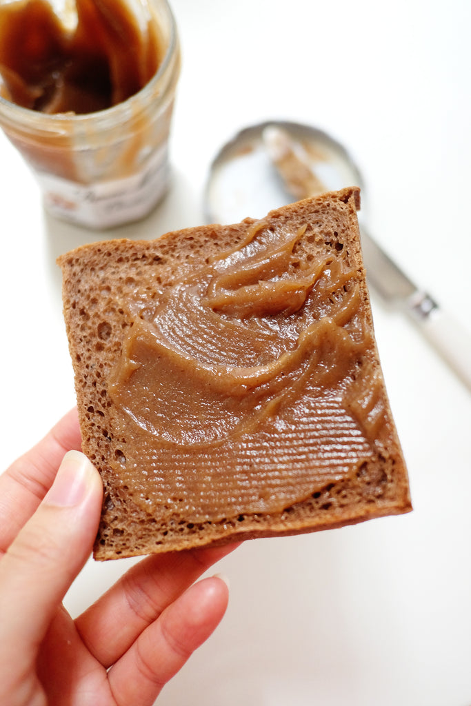 nutrialley gluten-free vegan teff bread pre-mix with jam